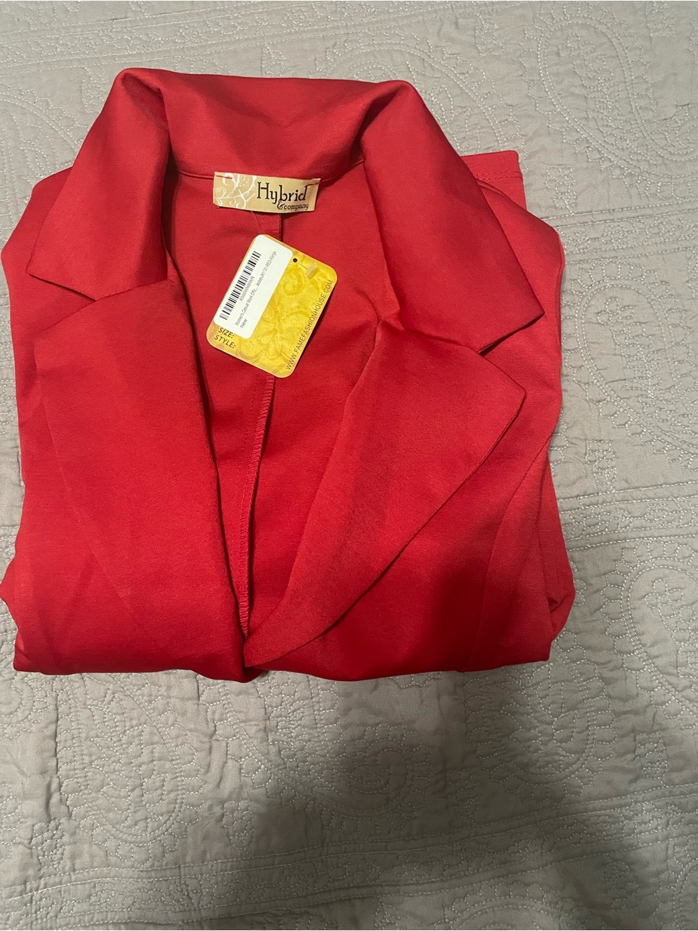 Hybrid & company Red Women's Blazer with Notch Lapel